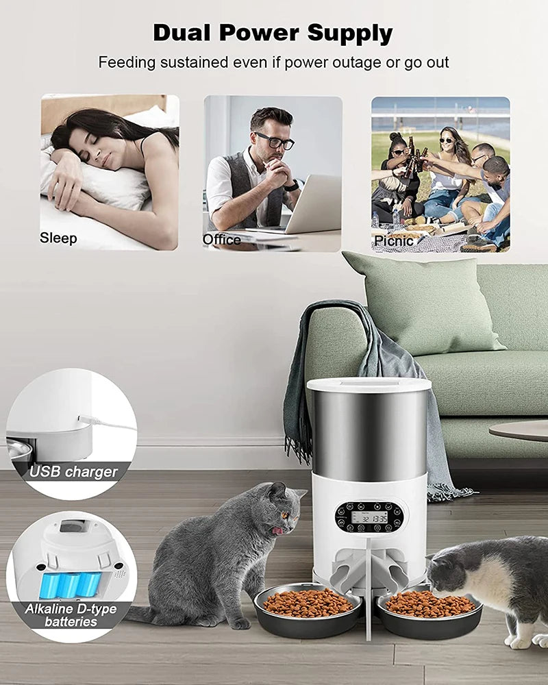 WhiskerBite™ Smart WiFi Pet Feeder – 6L | Voice + App Control