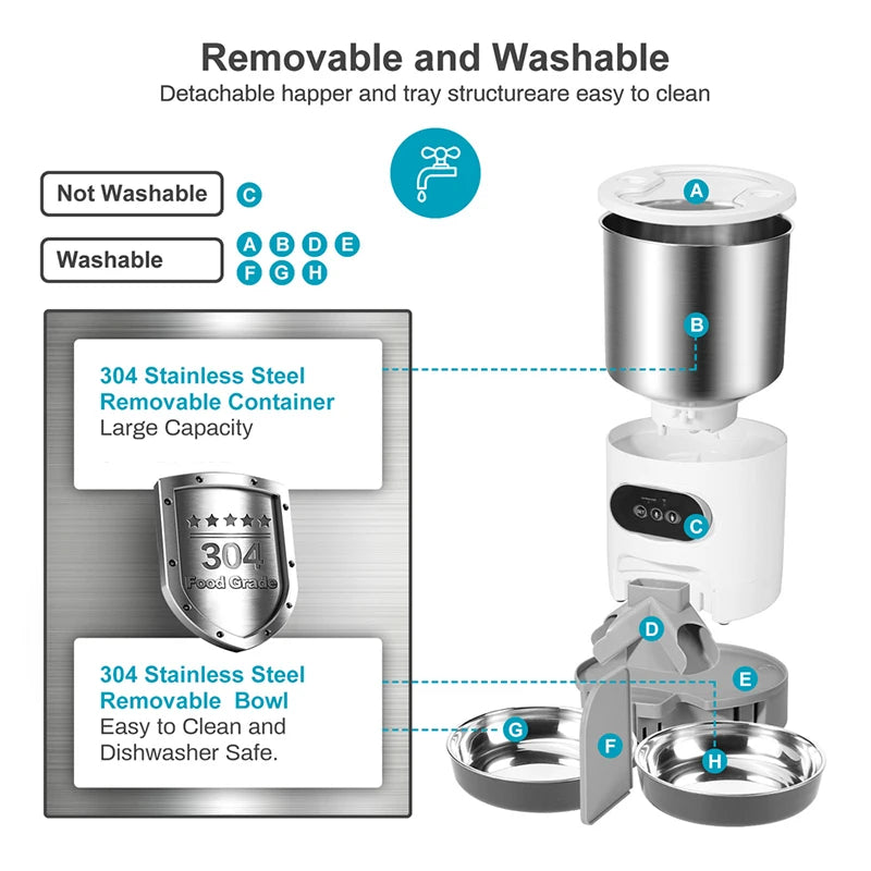 WhiskerBite™ Smart WiFi Pet Feeder – 6L | Voice + App Control