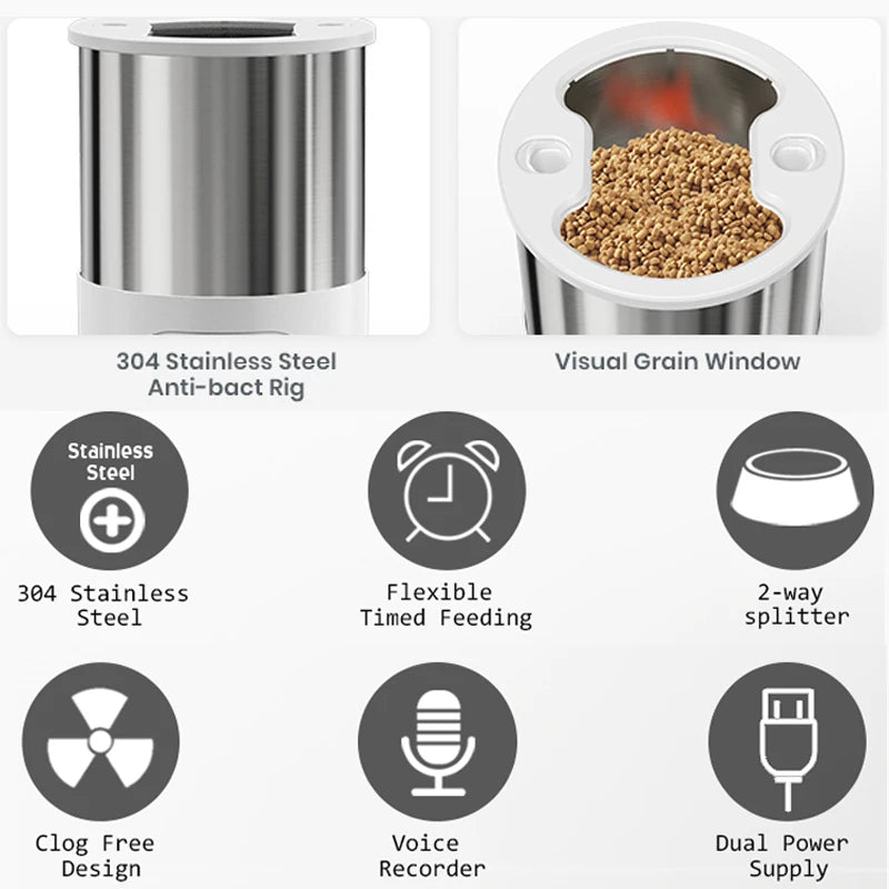 WhiskerBite™ Smart WiFi Pet Feeder – 6L | Voice + App Control