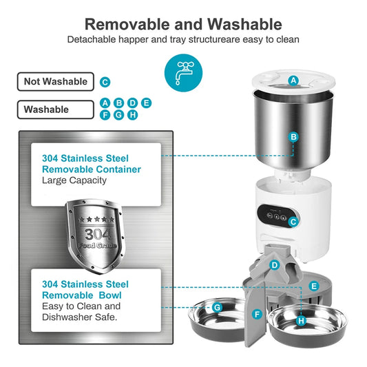 WhiskerBite™ Smart WiFi Pet Feeder – 6L | Voice + App Control
