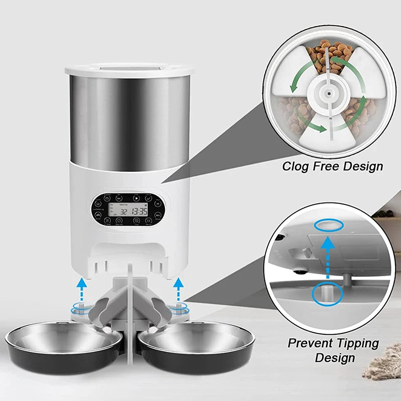 WhiskerBite™ Smart WiFi Pet Feeder – 6L | Voice + App Control
