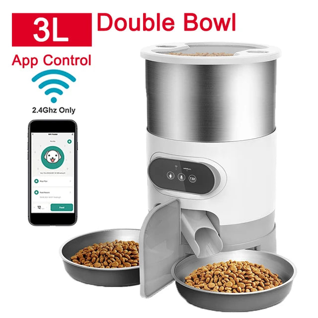 WhiskerBite™ Smart WiFi Pet Feeder – 6L | Voice + App Control