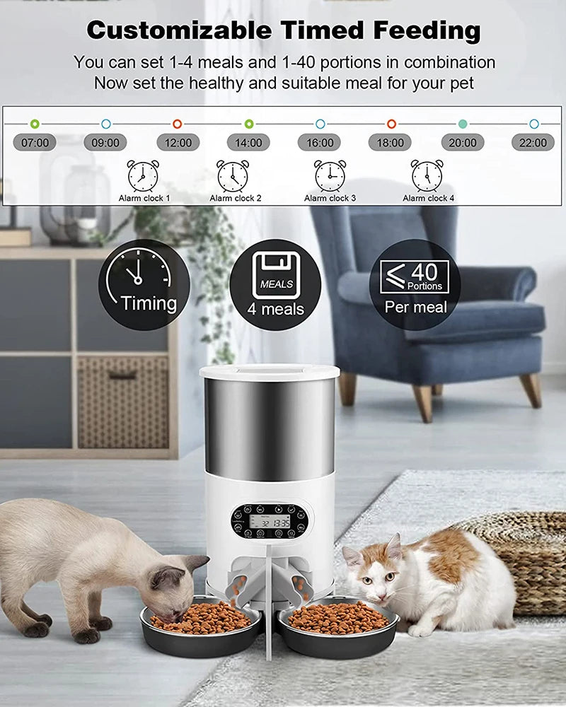 WhiskerBite™ Smart WiFi Pet Feeder – 6L | Voice + App Control